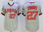 Los Angeles Angels #27 Mike Trout Gray Pullover Flexbase Jerseys