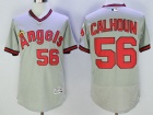 Los Angeles Angels #56 Kole Calhoun Gray Pullover Flexbase Jerseys