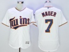 Minnesota Twins #7 Joe Mauer White Flexbase Jerseys