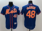 New York Mets #48 Jacob deGrom Blue Orange Number Flexbase Jerseys