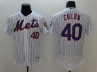 New York Mets #40 Bartolo Colon White Strips Flexbase Jerseys