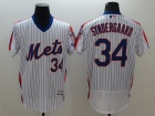 New York Mets #34 Noah Syndergaard White Strips Pullover Flexbase Jerseys