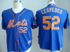 New York Mets #52 Yoenis Cespedes Blue Orange Number Player Jerseys