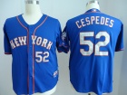 New York Mets #52 Yoenis Cespedes Blue Gray Number Player Jerseys