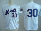 New York Mets #30 Nolan Ryan White Strips Throwback Jerseys