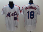 New York Mets #18 Darryl Strawberry White Strips Pullover Flexbase Jerseys