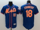 New York Mets #18 Darryl Strawberry Blue Orange Number Flexbase Jerseys