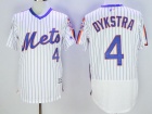 New York Mets #4 Lenny Dykstra White Strips Pullover Flexbase Jerseys