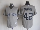 New York Yankees #42 Mariano Rivera Gray New Fabric Cool Base Jerseys