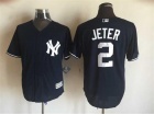 New York Yankees #2 Derek Jeter Navy Blue New Fabric Cool Base Jerseys