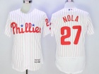 Philadelphia Phillies #27 Aaron Nola White Strips Flexbase Jerseys