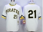 Pittsburgh Pirates #21 Roberto Clemente White Throwback Jerseys