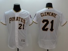 Pittsburgh Pirates #21 Roberto Clemente White Button Down Flexbase Jerseys