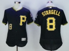 Pittsburgh Pirates #8 Willie Stargell Black Button Down Flexbase Jerseys