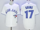 Toronto Blue Jays #17 Ryan Goins White W/ 40th Patch Cool Base Jerseys