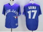 Toronto Blue Jays #17 Ryan Goins Blue W/ 40th Patch Cool Base Jerseys