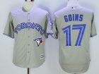 Toronto Blue Jays #17 Ryan Goins Gray W/ 40th Patch Cool Base Jerseys