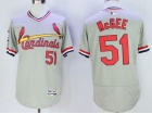 St. Louis Cardinals #51 Willie McGee Gray Pullover Flex Base Jerseys