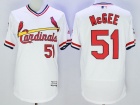 St. Louis Cardinals #51 Willie McGee White Pullover Flex Base Jerseys