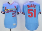 St. Louis Cardinals #51 Willie McGee Blue Pullover Flex Base Jerseys