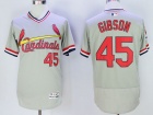 St. Louis Cardinals #45 Bob Gibson Gray Pullover Flex Base Jerseys