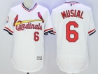 St. Louis Cardinals #6 Stan Musial White Pullover Flex Base Jerseys