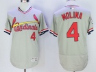 St. Louis Cardinals #4 Yadier Molina Gray Pullover Flex Base Jerseys