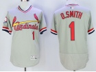 St. Louis Cardinals #1 Ozzie Smith Gray Pullover Flex Base Jerseys