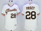 San Francisco Giants #28 Buster Posey White Pullover Flex Base Jerseys