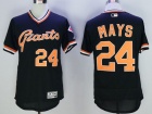 San Francisco Giants #24 Willie Mays Black Pullover Flex Base Jerseys