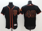 San Francisco Giants #40 Madison Bumgarner  Black SF Flex Base Jerseys