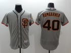 San Francisco Giants #40 Madison Bumgarner Gray SF Flex Base Jerseys