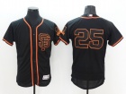 San Francisco Giants #25 Barry Bonds Black SF Flex Base Jerseys