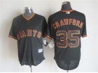 San Francisco Giants #35 Brandon Crawford Black New Fabric Cool Base Jerseys