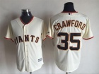 San Francisco Giants #35 Brandon Crawford Cream New Fabric Cool Base Jerseys