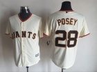 San Francisco Giants #28 Buster Posey Cream New Fabric Cool Base Jerseys