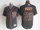 San Francisco Giants #28 Buster Posey Black SF New Cool Base Jerseys