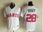 San Francisco Giants #28 Buster Posey White Mother's Day Cool Base Jerseys