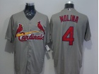 St. Louis Cardinals #4 Yadier Molina Gray New Fabric Cool Base Jerseys