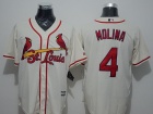 St. Louis Cardinals #4 Yadier Molina Cream New Fabric Cool Base Jerseys