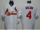 St. Louis Cardinals #4 Yadier Molina White New Fabric Cool Base Jerseys