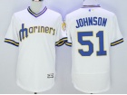 Seattle Mariners #51 Randy Johnson White Pullover Flexbase Jerseys