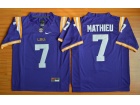 LSU Tigers #7 Tyrann Mathieu Purple Limited Football Jerseys