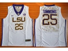 LSU Tigers #25 Ben Simmons White NCAA Basketball Jerseys