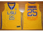 LSU Tigers #25 Ben Simmons Yellow NCAA Basketball Jerseys