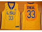 LSU Tigers #33 Shaquille O'Neal Yellow NCAA Basketball Jerseys