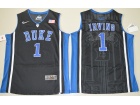 Duke Blue Devils #1 Kyrie Irving Black V Neck Elite College Basketball Jerseys