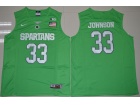 Michigan State Spartans #33 Magic Johnson Apple Green College Basketball Authentic Jerseys