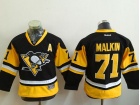 Youth Pittsburgh Penguins #71 Evgeni Malkin Black Yellow Hockey Jersey