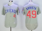 Chicago Cubs #49 Jake Arrieta Gray Flex Base Jerseys (Chicago)